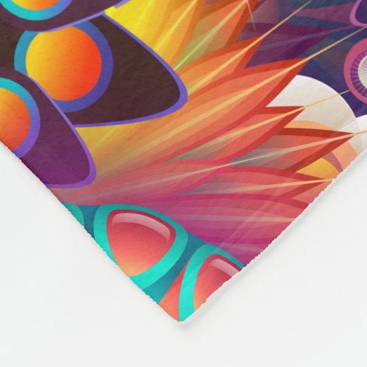 Funky Retro Muster Abstrakt Bohemisch Fleecedecke (Ecke)