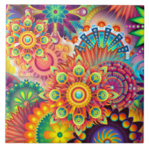 Funky Retro Muster Abstrakt Bohemisch