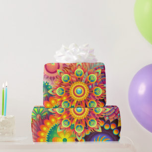 Funky Retro Muster Abstrakt Bohemisch Geschenkpapier