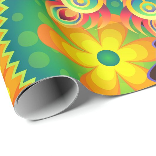 Funky Retro Muster Abstrakt Bohemisch Geschenkpapier (Rolleneckpunkt)