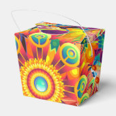 Funky Retro Muster Abstrakt Bohemisch Geschenkschachtel (Rückseite)