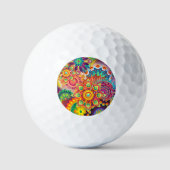 Funky Retro Muster Abstrakt Bohemisch Golfball (Vorderseite)