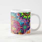 Funky Retro Muster Abstrakt Bohemisch Jumbo-Tasse (Rechts)