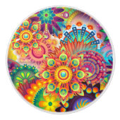 Funky Retro Muster Abstrakt Bohemisch Keramikknauf (Vorderseite)