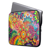 Funky Retro Muster Abstrakt Bohemisch Laptopschutzhülle (Vorderseite Links)