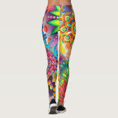 Funky Retro Muster Abstrakt Bohemisch Leggings (Rückseite)