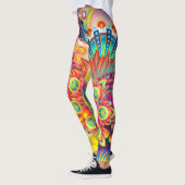 Funky Retro Muster Abstrakt Bohemisch Leggings (Links)
