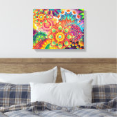 Funky Retro Muster Abstrakt Bohemisch Leinwanddruck (Insitu (Schlafzimmer))
