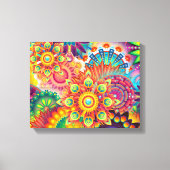 Funky Retro Muster Abstrakt Bohemisch Leinwanddruck (Vorderseite)