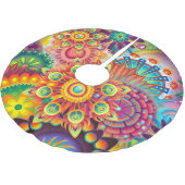 Funky Retro Muster Abstrakt Bohemisch Polyester Weihnachtsbaumdecke (Schrägansicht)