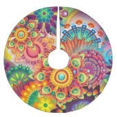 Funky Retro Muster Abstrakt Bohemisch Polyester Weihnachtsbaumdecke (Vorderseite)