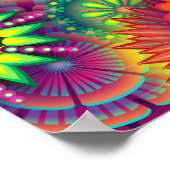 Funky Retro Muster Abstrakt Bohemisch Poster (Ecke)