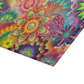 Funky Retro Muster Abstrakt Bohemisch Schneidebrett (Ecke)