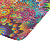 Funky Retro Muster Abstrakt Bohemisch Schneidebrett (Ecke)