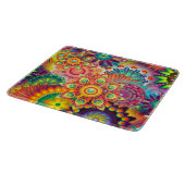 Funky Retro Muster Abstrakt Bohemisch Schneidebrett (Ecke)