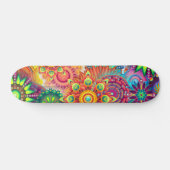 Funky Retro Muster Abstrakt Bohemisch Skateboard (Horizontal)