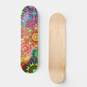 Funky Retro Muster Abstrakt Bohemisch Skateboard (Vorderseite)