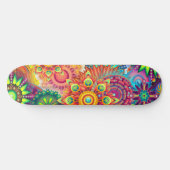 Funky Retro Muster Abstrakt Bohemisch Skateboard (Horizontal)