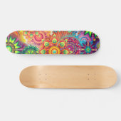 Funky Retro Muster Abstrakt Bohemisch Skateboard (Horizontal)