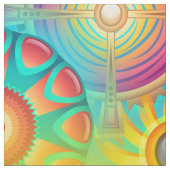 Funky Retro Muster Abstrakt Bohemisch Stoff (Muster)