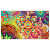 Funky Retro Muster Abstrakt Bohemisch Stoff (Fat Quarter (45,7 x 55,9 cm))