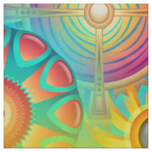 Funky Retro Muster Abstrakt Bohemisch Stoff (Muster)