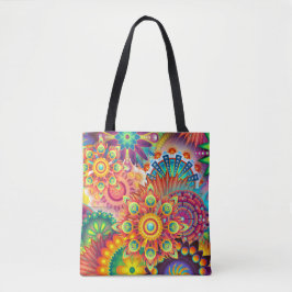 Funky Retro Muster Abstrakt Bohemisch Tasche