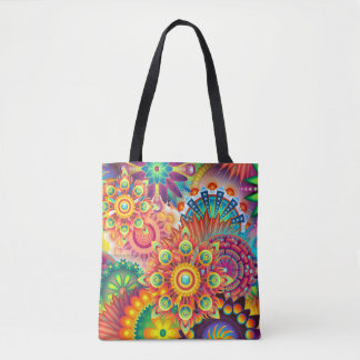 Funky Retro Muster Abstrakt Bohemisch Tasche