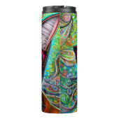 Funky Retro Niedlich Cat Wearing Brillen Artwork Thermosbecher (Rückseite)