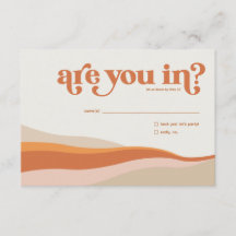 Funky Retro Orange Peach and Gold UAWG Reply Card