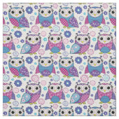Funky Retro Owls Fabric Stoff (Muster)