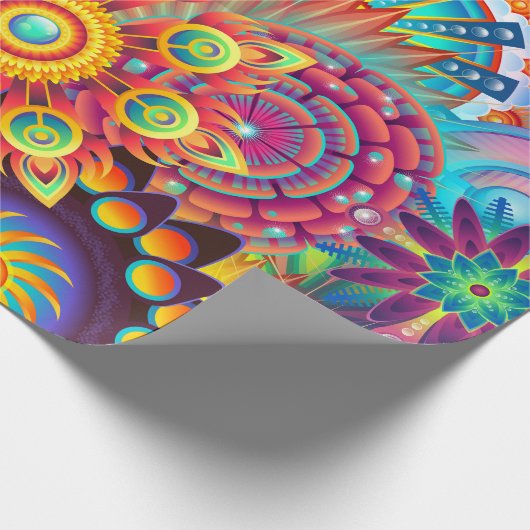 Funky Retro Pattern Abstrakt Boho Geschenkpapier (Ecke)