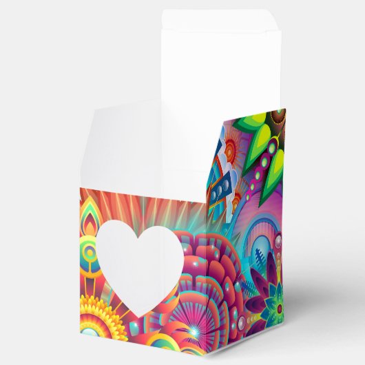 Funky Retro Pattern Abstrakt Boho Geschenkschachtel (Geöffnet)