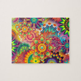 Funky Retro Pattern Abstrakt Boho Puzzle