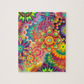 Funky Retro Pattern Abstrakt Boho Puzzle (Vertikal)