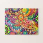 Funky Retro Pattern Abstrakt Boho Puzzle (Horizontal)