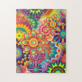 Funky Retro Pattern Abstrakt Boho Puzzle