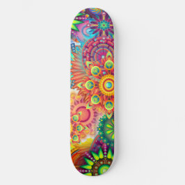 Funky Retro Pattern Abstrakt Boho Skateboard