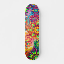 Funky Retro Pattern Abstrakt Boho Skateboard