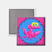 Funky Retro Pink Frog Magnet (Vorderseite/Rückseite)