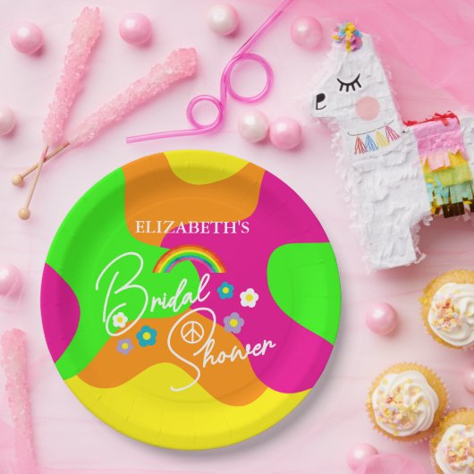 Funky Retro-Polterabend Pappteller (Party)