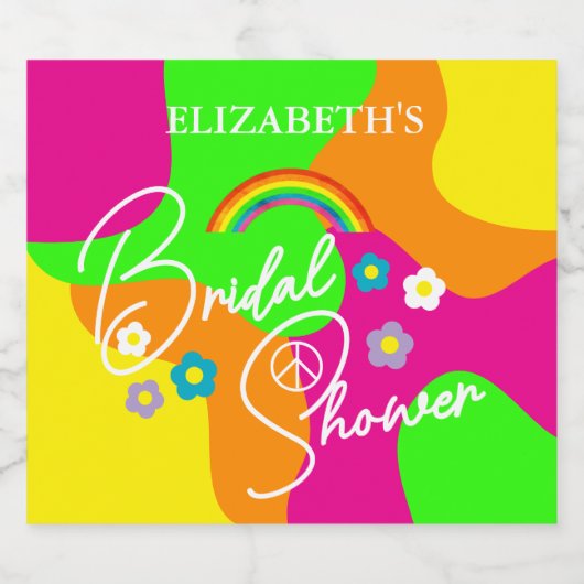 Funky Retro-Polterabend Schaumweinetikett (Einzelnes Label)