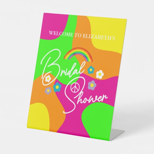 Funky Retro-Polterabend Sockelschild (Vorderseite)