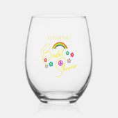 Funky Retro-Polterabend Weinglas Ohne Stiel (Vorderseite)