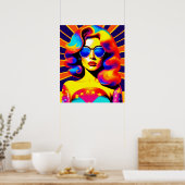 Funky Retro Pop Art Fashion Poster (Küche)