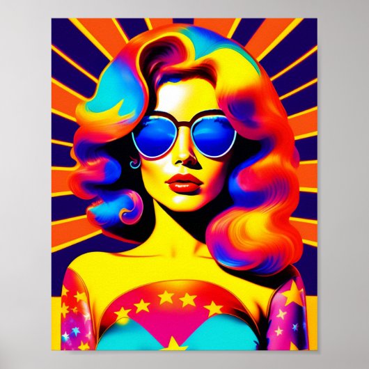 Funky Retro Pop Art Fashion Poster (Vorne)