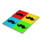 Funky Retro Pop-Kunst-Schnurrbart-Schnurrbart Fliese (Seite)