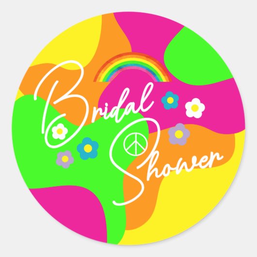 Funky Retro Runder Aufkleber (Vorderseite)