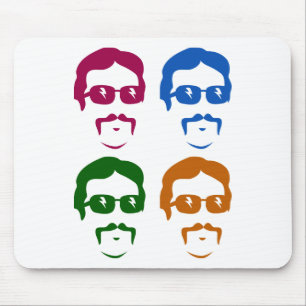 Funky Retro Schnurrbart Mann Mousepad