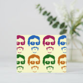 Funky Retro Schnurrbart Mann Postkarte (Stehend Vorderseite)
